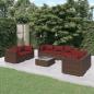 Preview: ARDEBO.de - 8-tlg. Garten-Lounge-Set mit Kissen Poly Rattan Braun