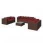 Preview: 8-tlg. Garten-Lounge-Set mit Kissen Poly Rattan Braun