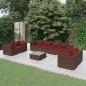 Preview: ARDEBO.de - 9-tlg. Garten-Lounge-Set mit Kissen Poly Rattan Braun
