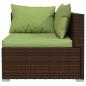 Preview: 9-tlg. Garten-Lounge-Set mit Kissen Poly Rattan Braun