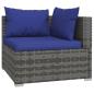 Preview: 9-tlg. Garten-Lounge-Set mit Kissen Poly Rattan Grau