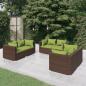 Preview: ARDEBO.de - 6-tlg. Garten-Lounge-Set mit Auflagen Poly Rattan Braun