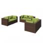Preview: 6-tlg. Garten-Lounge-Set mit Auflagen Poly Rattan Braun