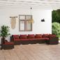 Preview: ARDEBO.de - 7-tlg. Garten-Lounge-Set mit Kissen Poly Rattan Braun