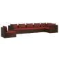 Preview: 7-tlg. Garten-Lounge-Set mit Kissen Poly Rattan Braun