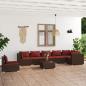 Preview: ARDEBO.de - 8-tlg. Garten-Lounge-Set mit Kissen Poly Rattan Braun