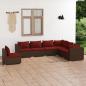 Preview: ARDEBO.de - 7-tlg. Garten-Lounge-Set mit Kissen Poly Rattan Braun
