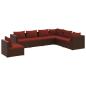 Preview: 7-tlg. Garten-Lounge-Set mit Kissen Poly Rattan Braun
