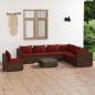 Preview: ARDEBO.de - 8-tlg. Garten-Lounge-Set mit Kissen Poly Rattan Braun