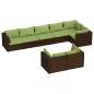 Preview: 8-tlg. Garten-Lounge-Set mit Kissen Braun Poly Rattan