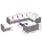 Preview: 11-tlg. Garten-Lounge-Set mit Kissen Poly Rattan Braun