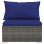 Preview: 9-tlg. Garten-Lounge-Set mit Kissen Poly Rattan Grau