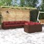 Preview: ARDEBO.de - 8-tlg. Garten-Lounge-Set mit Kissen Poly Rattan Braun
