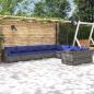 Preview: ARDEBO.de - 9-tlg. Garten-Lounge-Set mit Kissen Poly Rattan Grau