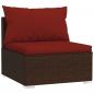Preview: 11-tlg. Garten-Lounge-Set mit Kissen Poly Rattan Braun