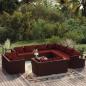 Preview: ARDEBO.de - 12-tlg. Garten-Lounge-Set mit Kissen Braun Poly Rattan