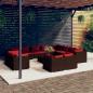 Preview: ARDEBO.de - 13-tlg. Garten-Lounge-Set mit Kissen Braun Poly Rattan