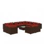 Preview: 13-tlg. Garten-Lounge-Set mit Kissen Braun Poly Rattan
