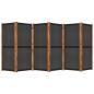 Preview: 6-tlg. Raumteiler Schwarz 420x180 cm