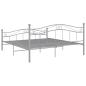 Preview: Bett Grau Metall 140x200 cm