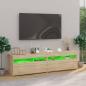 Preview: TV-Schränke 2 Stk. mit LED-Leuchten Sonoma-Eiche 75x35x40 cm