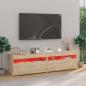 Preview: TV-Schränke 2 Stk. mit LED-Leuchten Sonoma-Eiche 75x35x40 cm