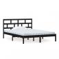 Preview: Massivholzbett Schwarz 150x200 cm