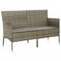 Preview: Gartensofa 3-Sitzer mit Kissen Grau Poly Rattan