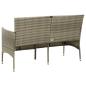 Preview: Gartensofa 3-Sitzer mit Kissen Grau Poly Rattan