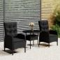 Preview: 3-tlg. Garten-Bistro-Set Poly Rattan Schwarz