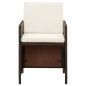 Preview: 9-tlg. Garten-Essgruppe mit Kissen Poly Rattan Braun