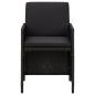 Preview: 5-tlg. Garten-Essgruppe mit Kissen Poly Rattan Schwarz