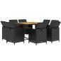 Preview: 9-tlg. Garten-Essgruppe mit Kissen Poly Rattan Schwarz