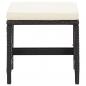 Preview: 9-tlg. Garten-Essgruppe mit Kissen Poly Rattan Schwarz