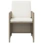 Preview: 9-tlg. Garten-Essgruppe mit Kissen Poly Rattan Beige