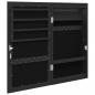 Preview: Spiegel-Schmuckschrank mit LED-Beleuchtung Wandmontage Schwarz