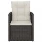 Preview: 3-tlg. Garten-Lounge-Set mit Kissen Poly Rattan Schwarz