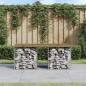 Preview: ARDEBO.de - Gartenbank aus Gabionen 103x44x42 cm Kiefernholz Imprägniert