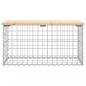 Preview: Gartenbank aus Gabionen 83x44x42 cm Massivholz Kiefer