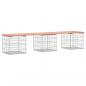 Preview: Gartenbank aus Gabionen 203x44x42 cm Massivholz Douglasie