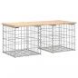 Preview: Gartenbank aus Gabionen 103x44x42 cm Massivholz Kiefer