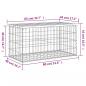 Preview: Gartenbank aus Gabionen 83x44x42 cm Massivholz Douglasie