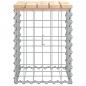 Preview: Gartenbank aus Gabionen 33x31x42 cm Massivholz Kiefer