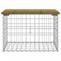 Preview: Gartenbank aus Gabionen 63x44x42 cm Kiefernholz Imprägniert