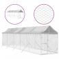 Preview: Outdoor-Hundezwinger mit Dach Silbern 2x10x2,5 m Stahl Verzinkt