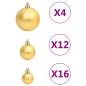 Preview: 111-tlg. Weihnachtskugel-Set Golden Polystyrol
