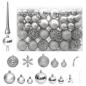 Preview: 111-tlg. Weihnachtskugel-Set Silbern Polystyrol