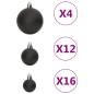 Preview: 111-tlg. Weihnachtskugel-Set Schwarz Polystyrol