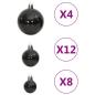 Preview: 111-tlg. Weihnachtskugel-Set Schwarz Polystyrol