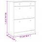 Preview: Schuhschrank ALTA 77x35x96 cm Massivholz Kiefer